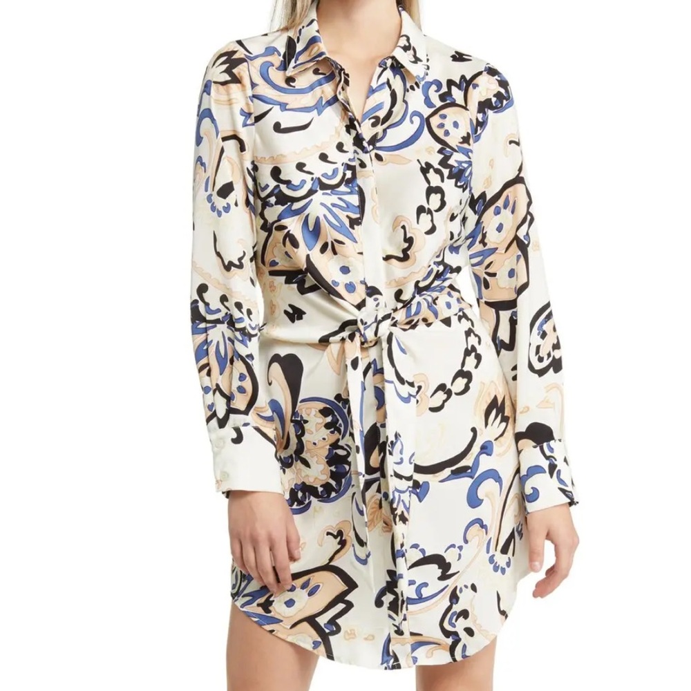 MELLODAY Dress with Tie Front